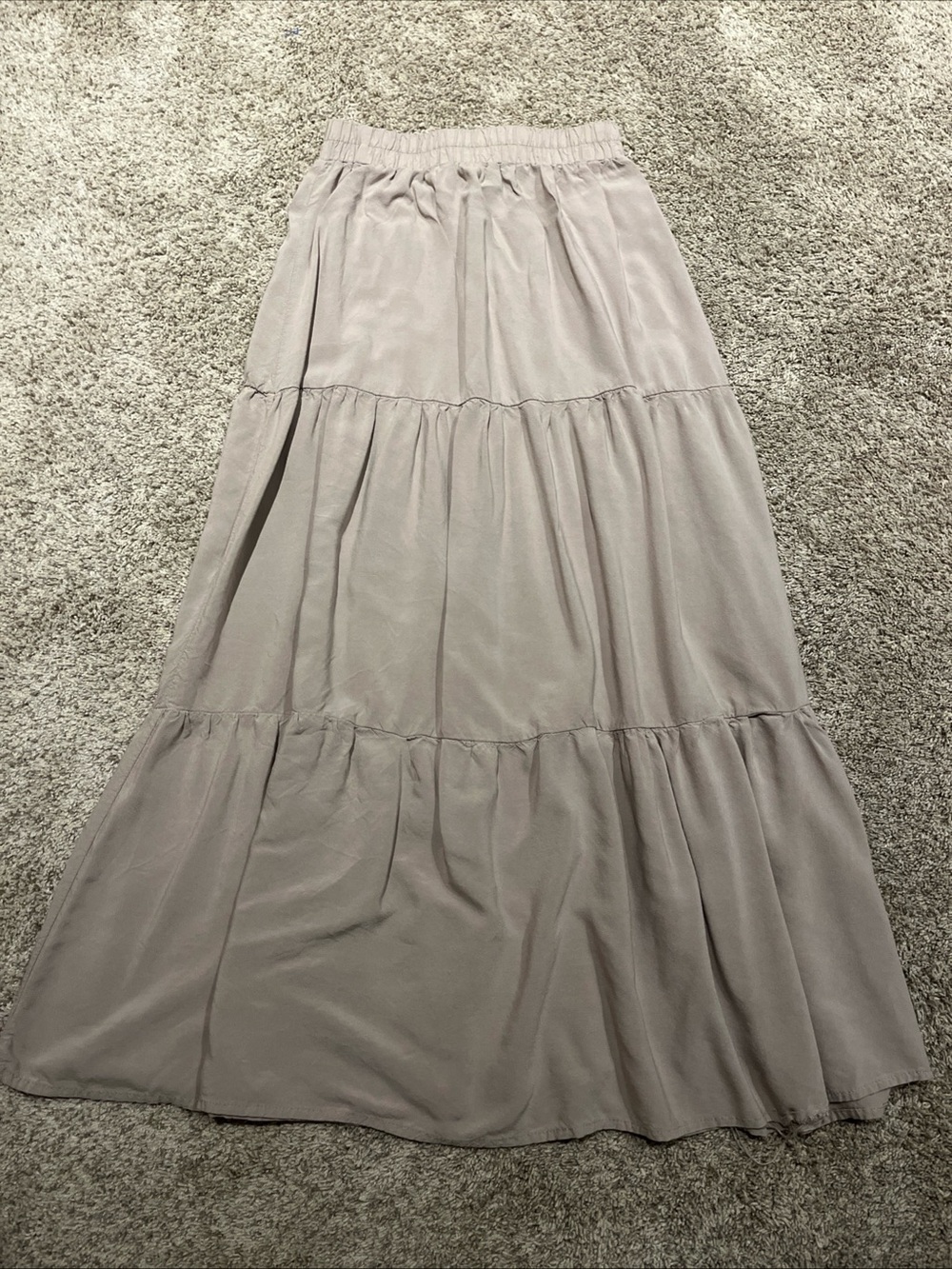 shosho Tiered Maxi Skirt in Light Taupe